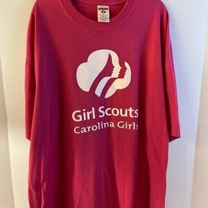 Jerzees Girl Scout t shirt plus top shirt  2x pink Carolina girl cotton blend